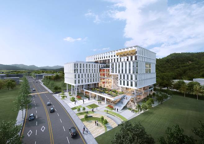 경남김해강소특구는  서김해산단에 김해지식산업센터 건립을 추진하고 있다. 사진은 김해지식산업센터 조감도. [사진=경남김해강소특구]