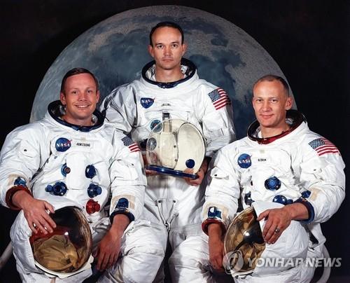 미국 아폴로 11호 조종사들 암스트롱 선장(왼쪽부터)과 사령선 조종사 마이클 콜린스, 착륙선 조종사 버즈 올드린. [NASA 제공. 재판매 및 DB 금지]