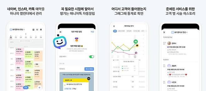모바일 기기 최적화, 매니저톡, 매출 통계 관리 등 다양한 기능을 제공하는 콜라보살롱 / 출처=콜라보그라운드