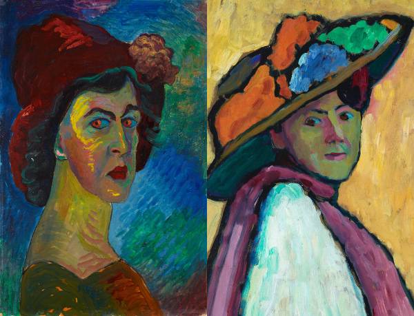 화가 마리엔네 폰 베레프킨을 그린 초상화(왼쪽)와 자화상. 같은 사람을 그렸다고 생각하기 어려울 정도로 두 그림 속 여성은 달라 보인다. 초상화에 그려진 '남들이 보는 나'와 자화상에서 드러낸 '자신이 보는 나'는 이렇게나 다르다. 한길사 제공