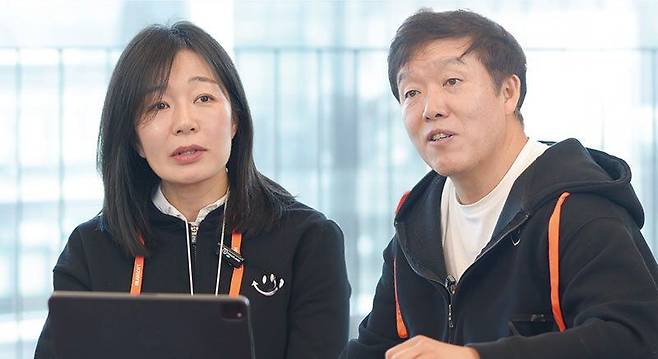 박승애 지란지교소프트 단독 대표 예정자(왼쪽), 오치영 지란지교소프트 창업가 겸 최고드림오피서.