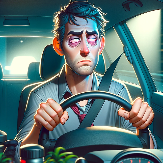 졸음운전 일러스트[챗GPT 생성]