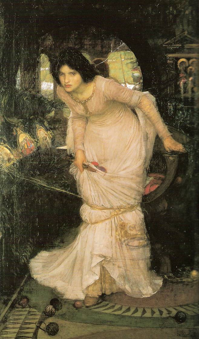 존 윌리엄 워터하우스, '랜슬롯을 찾아나서는 샬롯의 여인', 1894, 캔버스에 유채, 142.2x86.3cm, 리즈 미술관