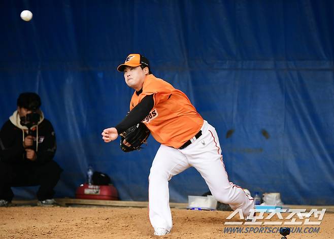 한화 이글스 합류 후 두 번째 불펜 피칭.