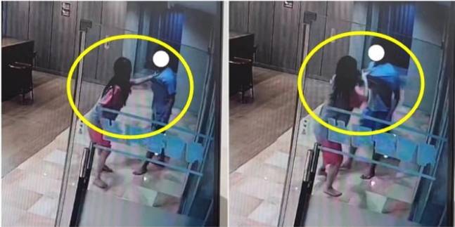 서울의 한 찜질방 여자화장실에서 불법 촬영하던 남성을 붙잡고, 이를 촬영해 소셜미디어에 공유한 여성. [B씨 인스타그램 캡처]