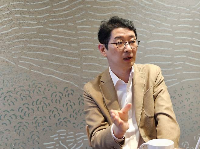 주진우 국민의힘 국회의원 부산 해운대갑 예비후보가 지난 16일 서울역 근처 카페에서 헤럴드경제와 인터뷰를 하고 있다. 박상현 기자