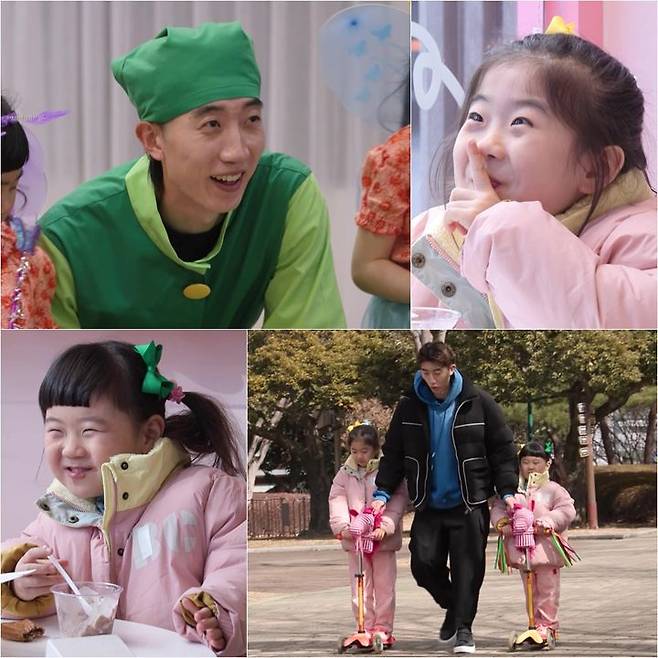 [서울=뉴시스] 27일 오후 8시55분 방송되는 KBS 2TV 예능물 '슈퍼맨이 돌아왔다'에 국가대표 골키퍼 조현우가 7살 하린과 5살 예린 자매와 출연해 일상을 전한다. (사진=KBS 2TV '슈퍼맨이 돌아왔다' 제공) 2024.02.27. photo@newsis.com *재판매 및 DB 금지