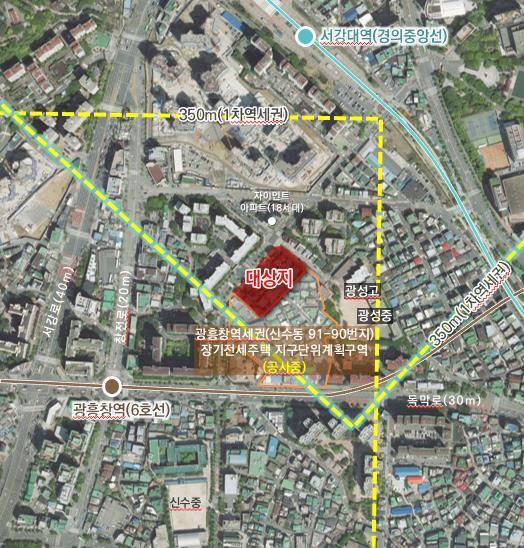 서강대역 역세권 위치도(서울시 제공)