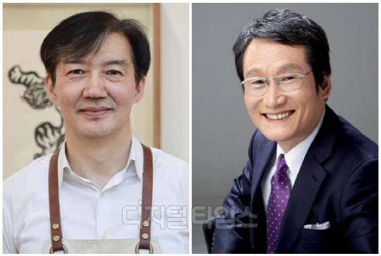 조국(왼쪽) 조국혁신당 인재영입위원장과 배우 문성근씨. <디지털타임스 DB>