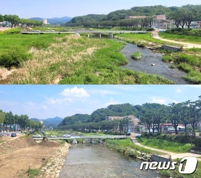 전주천 쌍다리 정비사업 전후 모습(전주시 제공)/뉴스1