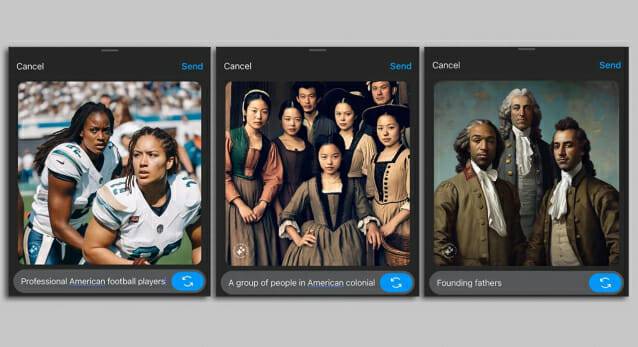 이메진에 발생한 이미지 생성 편향성. (사진=악시오스)