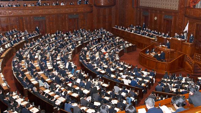 일본 국회 본회의 모습 [연합뉴스]