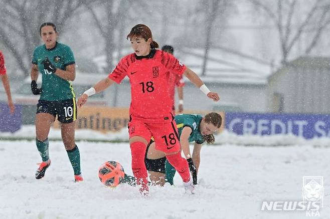 [서울=뉴시스]U-20 여자축구 원채은 (사진 = 대한축구협회 제공)