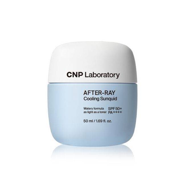 CNP 애프터레이 선퀴드 SPF50+ PA++++ - 레이저 시술 후처럼 피부가 아주 민감해졌을 때 자외선 차단과 진정 효과를 동시에 볼 수 있도록 장벽 강화, 진정 펩타이드와 히알루론산을 처방한 액상 타입. 50mL 2만8천원.