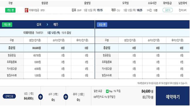 제주도 항공권