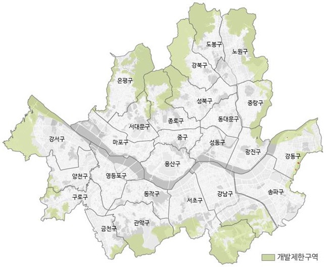 서울시 그린벨트 분포 현황 /자료=서울시