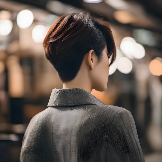 AI-generated image of a woman in short hair (123rf)