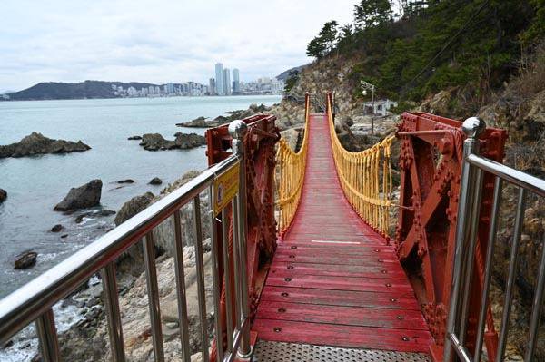 절영해안산책길의 출렁다리.