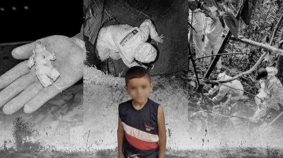 사진=살해된 어린이와 경찰이 발견한 증거 및 암매장지