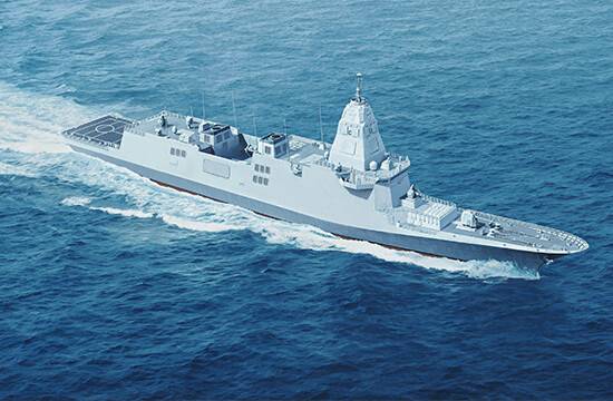 HD현대중공업이 공개한 한국형 차기 구축함 기본설계 모습. HD현대중공업 제공