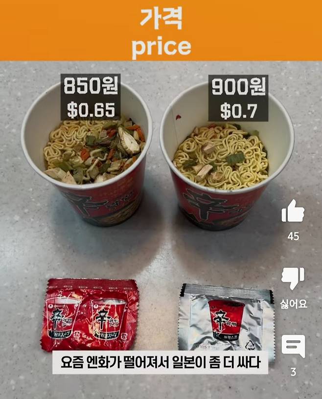 건더기 논란은 엔화 약세로 일본판 신라면의 가격이 저렴해지면서 재점화됐다. /사진=유튜브 '짭쪼롬박사' 채널 캡처