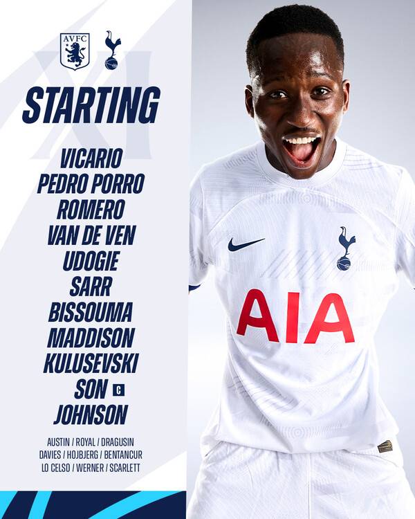 사진=토트넘.&nbsp;토트넘 훗스퍼는 10일 오후 10시(한국시간) 영국 버밍엄에 위치한 빌라 파크에서 열린 2023-24시즌 프리미어리그(PL) 28라운드에서 아스톤 빌라에 4-0 승리를 거뒀다. 승점 3점을 추가한 토트넘은 리그 5위(승점53)를 유지했다. 4위 아스톤 빌라(승점55)보다 한 경기 덜 치른 가운데 승점 2점 차로 격차를 좁혔다.&nbsp;