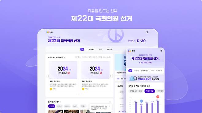 다음(Daum) 총선 특집 페이지. 카카오 제공