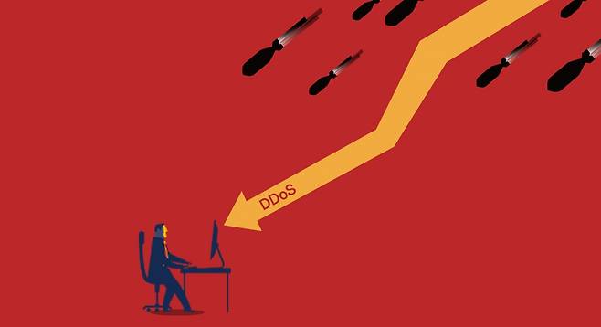 기업 중심으로 암암리에 진행되던 디도스 공격이 최근 개인을 향하고 있다.[일러스트=게티이미지뱅크·더스쿠프 포토]