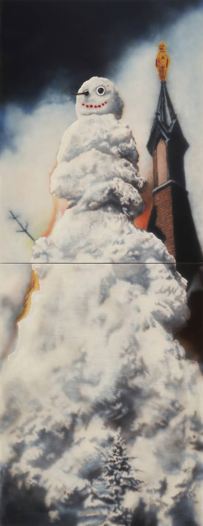 노상호, 홀리 HOLY, 2024, 캔버스에 아크릴릭 Acrylic on canvas, 233.6 x 91 cm (116.8 x 91 cm x 2) 아라리오 갤러리 제공