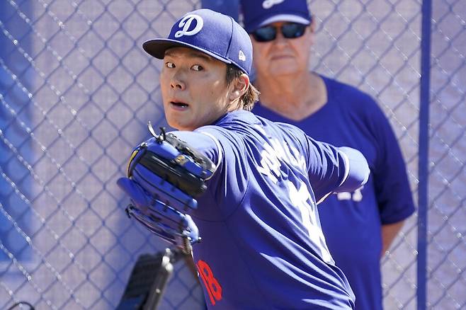 ▲ LA 다저스 야마모토 요시노부는 서울시리즈 선발 등판을 확정한 만큼 구위를 더 끌어올려야 할 것으로 보인다. ⓒ 연합뉴스/AP통신