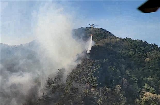 정선 산불 진화 현장 [산림청 중앙산불방지대책본부 제공. 재판매 및 DB 금지]