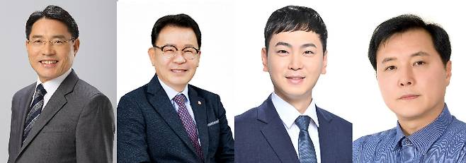 왼쪽부터 무소속 권오봉, 국민의힘 김희택, 진보당 여찬, 더불어민주당 조계원 예비후보(가나다순). 중앙선거관리위원회 제공