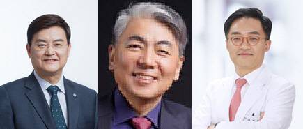 왼쪽부터 삼성바이오로직스 사외이사 서승환 연세대 명예교수, GC녹십자 사외이사 후보인 이춘우 서울시립대 경영대학교수, 동아쏘시오홀딩스 사외이사 후보인 조영민 서울대학교 내과교수.