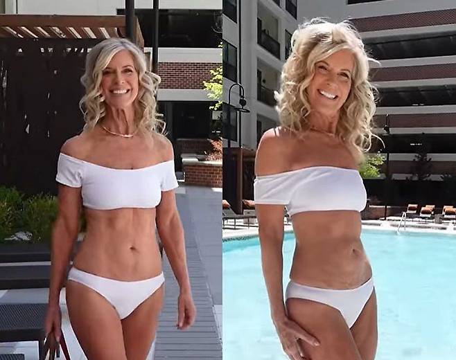 64세의 브라운이 비키니를 입고 있다. /브라운 유튜브 채널