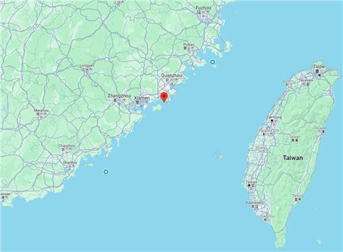 18일 중국 당국이 대만인을 구조했다고 밝힌 웨이터우만(붉은 점) [구글 지도 캡처. 재판매 및 DB 금지]