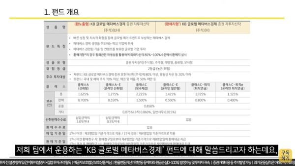 '펀드 매니저가 소개하는 KB 글로벌 메타버스경제' 영상컷.(사진=KB자산운용 유튜브 채널)