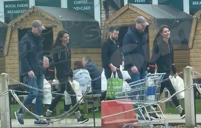 케이트 미들턴 왕세자빈이 남편 윌리엄 왕세자와 함께쇼핑을 하는 모습이 담긴 영상이 영국 매체를 통해 공개됐다. /더선 보도영상 캡처