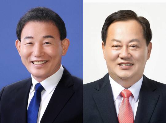 22대 총선 대전 중구 국회의원 후보인 더불어민주당 소속 박용갑(왼쪽) 전 대전 중구청장, 이은권 국민의힘 대전시당위원장. 중앙선거관리위원회