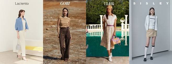 현대홈쇼핑이 선보이는 단독 브랜드 ‘라씨엔토’(왼쪽부터), ‘고비’, ‘프리마클라쎄’, ‘시슬리’의 올해 봄‧여름(SS) 시즌 대표 상품.ⓒ현대홈쇼핑