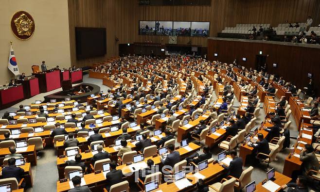 지난달 29일 오후 서울 여의도 국회에서 제413회국회(임시회) 제6차 본회의가 열리고 있다. (사진=이데일리 방인권 기자)