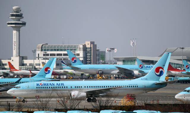 서울 강서구 김포공항 계류장의 항공기들. 연합뉴스