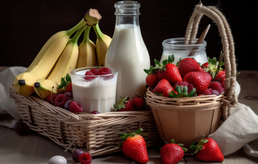 딸기는 그릭요거트와 함께 먹으면 좋다 | 출처 : 미드저니