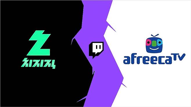 ▲ 치지직, 트위치, 아프리카TV 로고