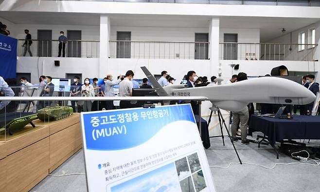 국방과학연구소(ADD)가 주최한 공개행사에서 MUAV 모형이 전시되어 있다. 세계일보 자료사진