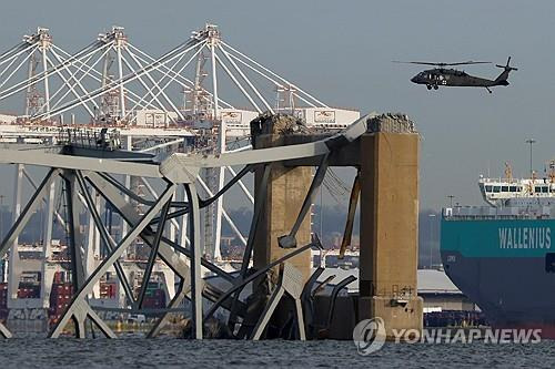 볼티모어항 프랜시스 스콧 키 브리지 붕괴 현장 [볼티모어 로이터=연합뉴스]