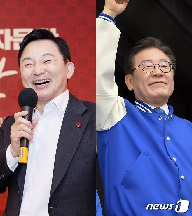 원희룡(왼쪽) 전 국토교통부장관·이재명 더불어민주당 대표/뉴스1