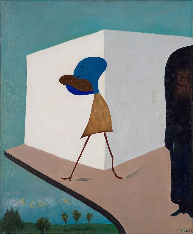 메렛 오펜하임, 빵을 먹는 작은 유령, 1934년, 캔버스에 유채, 50.8 × 43.2 cm, 뉴욕 근대미술관 소장.