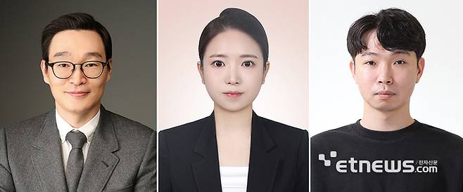 왼쪽부터 유승준 GIST 교수, 임윤지 석사과정생, 이건우 석사과정생.