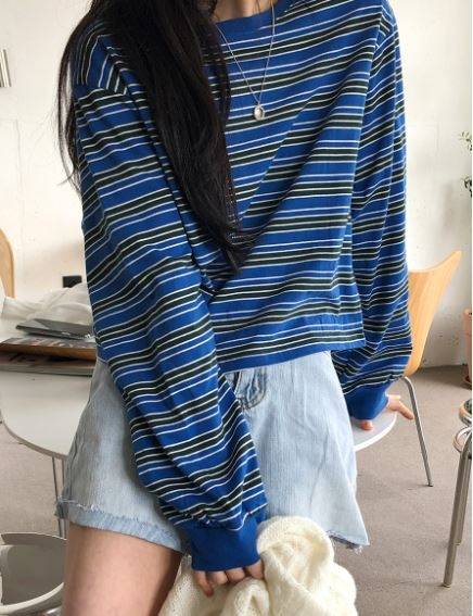 프롬비기닝 캔디 스트라이프티셔츠