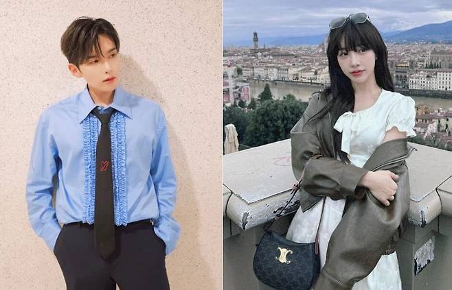슈퍼주니어 려욱과 걸그룹 타히티 출신 아리. /려욱·아리 인스타그램